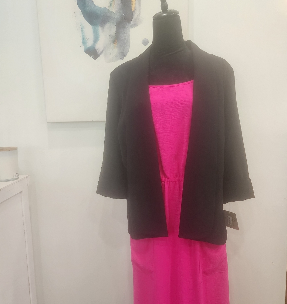 [ Kasper] womens Brand new w/tags black 3/4 length sleeve BEAUTIFUL BLAZER JACKE